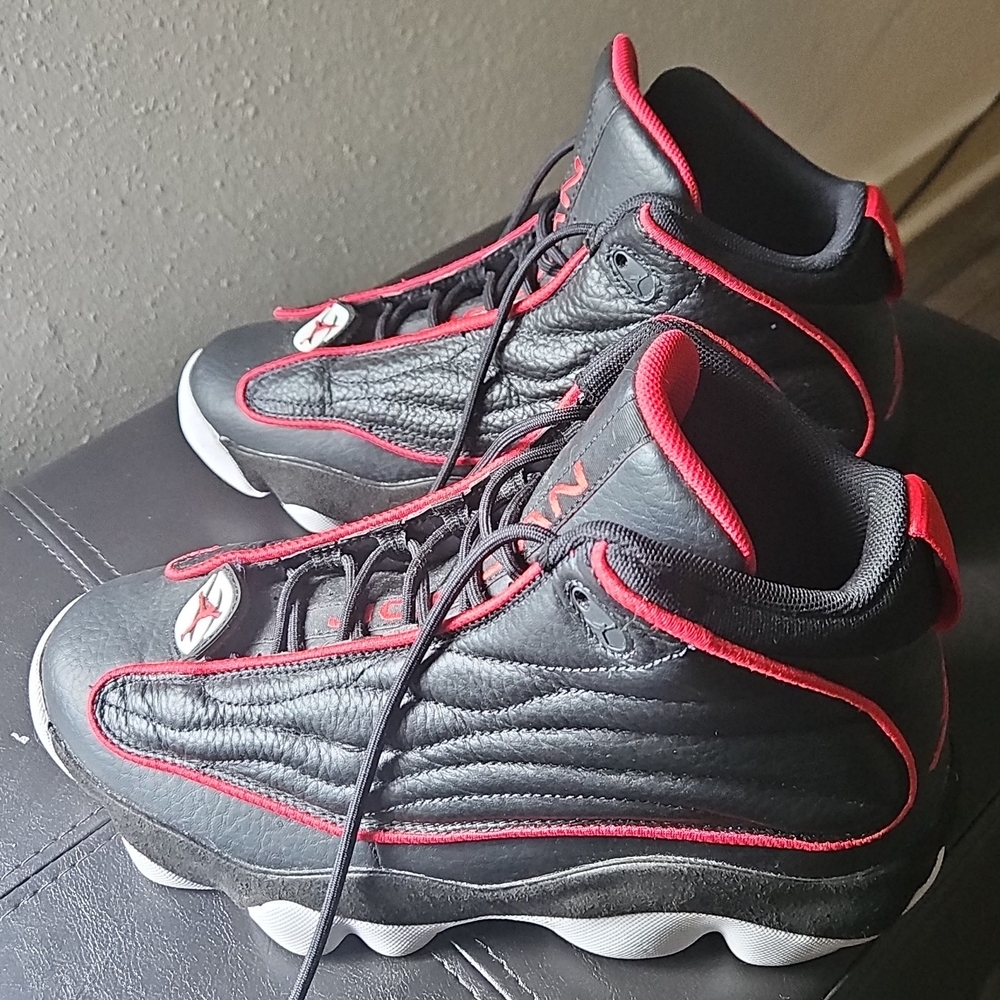 Jordan Black and Red High-Top Sneakers